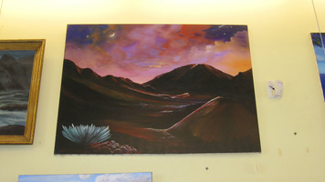 "Haleakala Crater at Sunrise" Oil Painting by Kirk Nelson Flood 36" x 48" Canvas