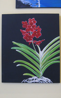 "Red Orchid" Painting by Kirk Flood Unframed 24" x 20"
