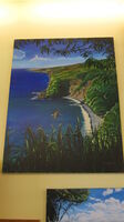 "Road to Hana" Shore View Oil Painting by Kirk Flood 27" x 51" - *Store Pick Up*