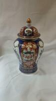 Imari Style Jar and Lid with Floral and Scenic Designs