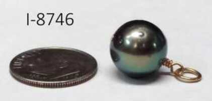 Pendant Jewelry , 14kt; 11mm  Black Pearl Pendant