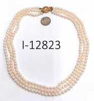  3 Strand Fwp NECKLACE 14kYG Clasp 45.20 GR