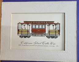 Four Vintage San Francisco Cable Car Prints from Evelyn Curro's Americana Book 1