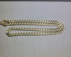 Curb Link Solid 14kt Yellow Gold Chain - 21" Long
