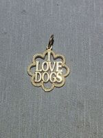 "I Love Dogs" 14kt Yellow Gold Pendant