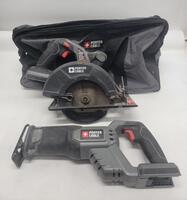 Porter Cable Drill, Light, Reciprocating Saw, Circular Saw, Battery and Charger