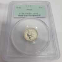 1941 US 10c Mercury Dime PCGS Certified PR 66 