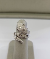  Beautiful Pave Diamond Snake Ring - 18kt White Gold - Size 7