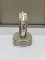 Hawaiian Style Bangle w/Floral Designs - 18kt White Gold 