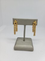   Elegant Dangle Floral Earrings with Post Backing - 22kt Yellow Gold 