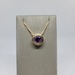   Simple Single Purple Amethyst Stone Slide Pendant -14kt Yellow Gold 