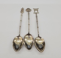 Set of 3 Vintage Japanese Sterling Silver Demitasse Spoons
