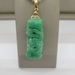  Jade Buckle Pendant with Dragon and Luck Symbol-14kt Yellow Gold Bale 