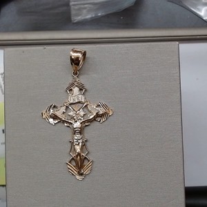  Religious Crucifix Cross  Pendant - 14kt Yellow Gold