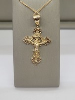  Crucifix Pendant with Bale, 14kt Yellow Gold