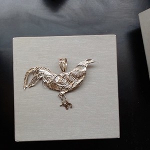  Solid Rooster Pendant with Bale - 14kt Yellow Gold