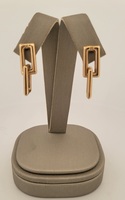  Simple Rectangle Drop Earrings - Post Backing - 18kt Yellow Gold