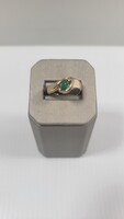  Pear-Shaped Emerald Gemstone w/Melee Diamond Accents - 14kt Yellow Gold