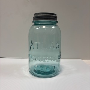 Vintage Atlas "Strong Shoulder" Glass  Mason Jar 
