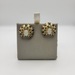  Sapphire and Emerald Fanned-Out Peacock Design Earrings - 14kt Yellow Gold
