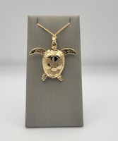  Hawaiian Sea Turtle "Honu" Pendant - 14kt Yellow Gold
