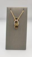  Adorable Slipper Pendant with Diamond Accents - Stamped ADPG - 14kt Yellow Gold