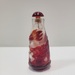   Antique Chinese Red Dragon Inlay Design Glass Snuff Bottle w/Finial and Spoon