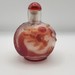   Antique Chinese Glass Snuff Bottle w/Red Dragon Inlay Design-Stopper and Spoon