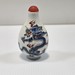   Old Chinese Porcelain Snuff Bottle White Body With Blue Dragon Red Top