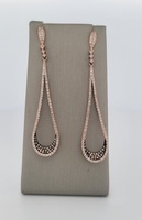  Effy Jewelry - Expresso and White Diamond Drop Earrings - Post Stud Closure 