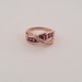   Effy Jewelry-Baguette Cut Pinkish/Red Rubies n Diamond Crossover Ring-14kt RG