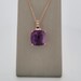  Effy Jewelry - Cushion Amethyst w/Round Diamond Bale Pendant , w/18" Rose Gold 