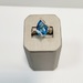  Ocean Blue Pear-Shaped Topaz Gemstone w/Diamond Accents Ring, 14kt Yellow Gold