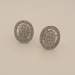  Circular Cluster of Diamonds and Baguette-Cut Diamonds Earrings - 14kt White Go