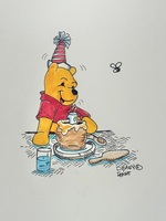  Original Disney Drawing Of Winnie The Pooh Signed By Steve Feicht 