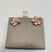  Hawaiian Hibicus Flower Stud Earrings with Melee Diamonds - 14kt Rose Gold 